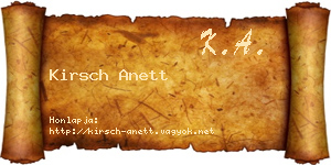 Kirsch Anett névjegykártya